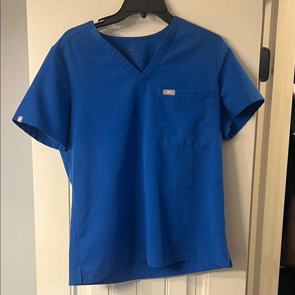 Figs royal blue scrub top
